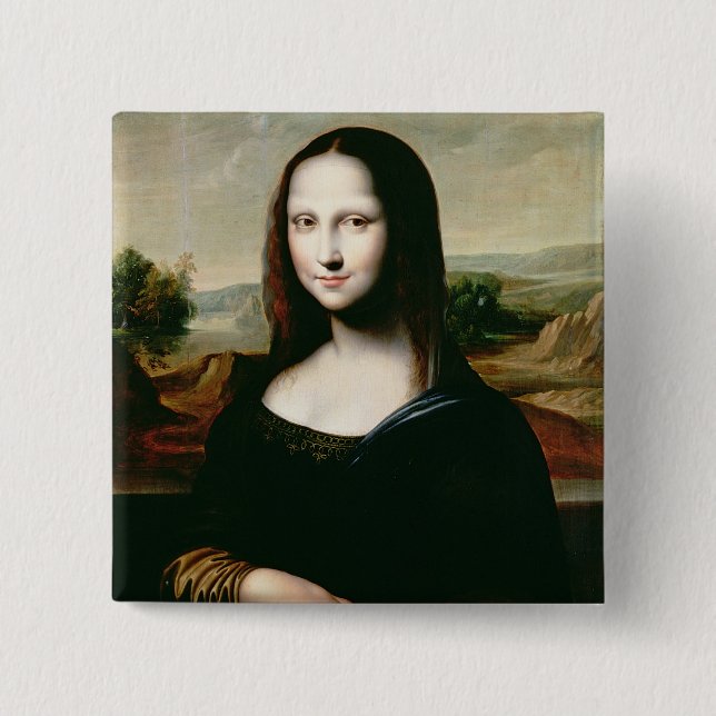 Mona Lisa, copy of the painting by Leonardo da Vin Pinback Button (Front)