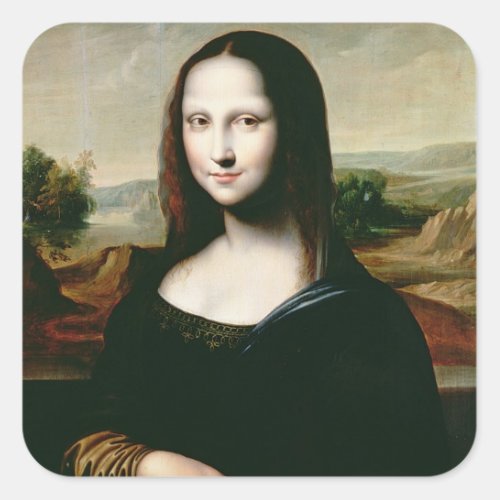 Mona Lisa copy of the painting by Leonardo da Vin Square Sticker