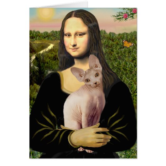 Mona Lisa - Cream Sphynx cat Cards (Front)