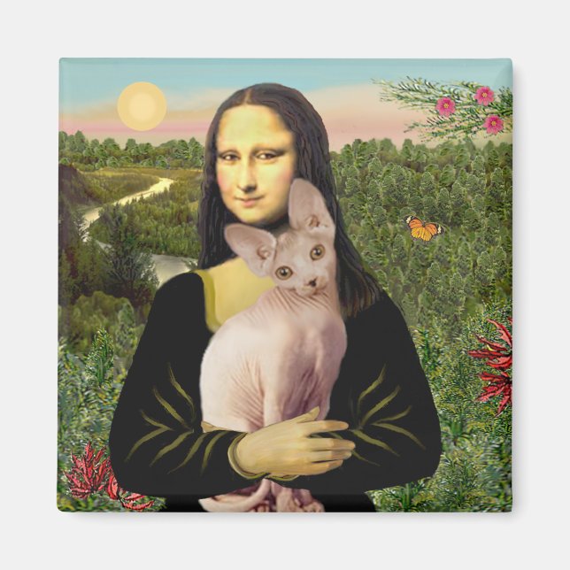 Mona Lisa - Cream Sphynx cat Magnet (Front)