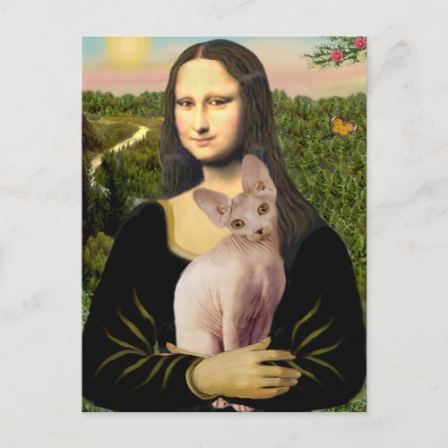 Mona Lisa _ Cream Sphynx cat Postcard