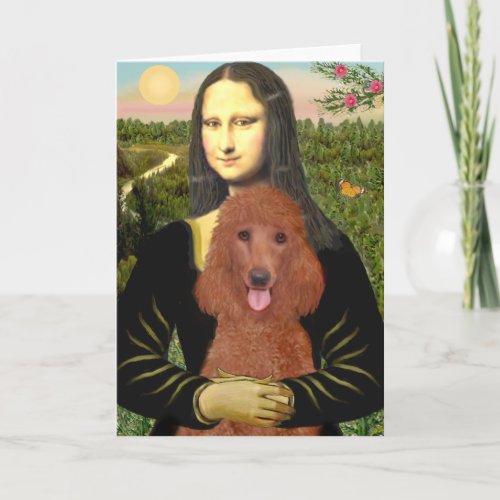 Mona Lisa Dark Red Standard Poodle 1 Card