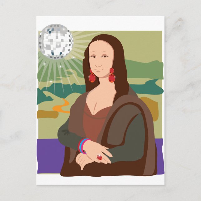 Mona Lisa Disco Lady Postcard (Front)