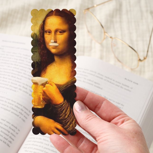 Mona Lisa drinking beer Beer lover Bookmarks (Hand)