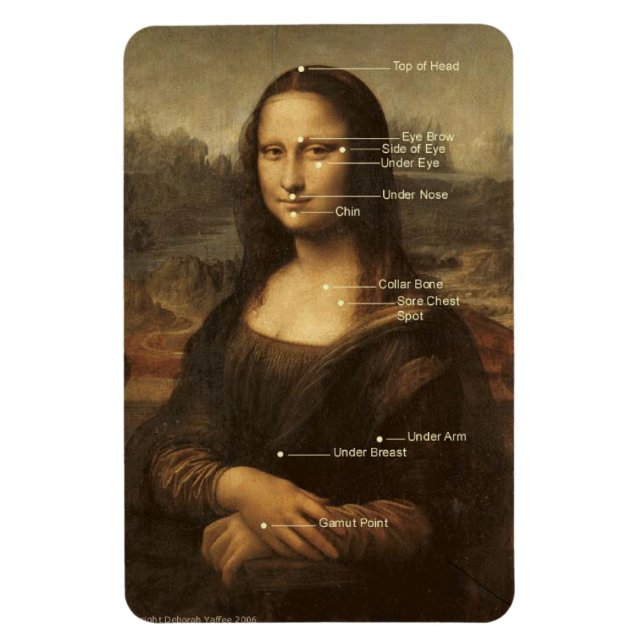 Mona Lisa EFT Tapping Points 4"x6" flexible magnet (Vertical)