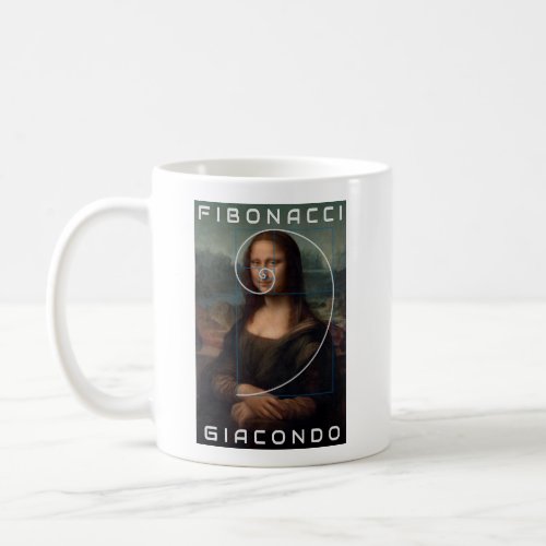 Mona Lisa Fibonacci Spiral Gold Ratio Custom Text Coffee Mug