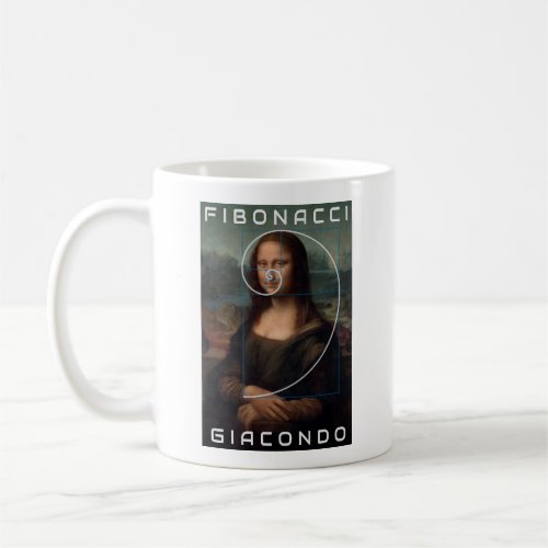 Mona Lisa Fibonacci Spiral Gold Ratio Custom Text Coffee Mug