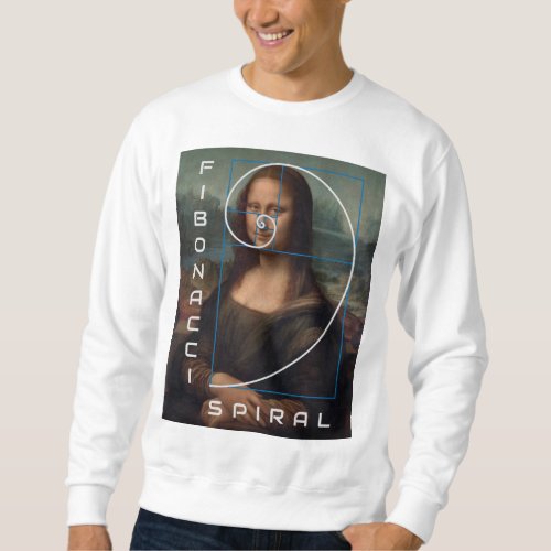 Mona Lisa Fibonacci Spiral Gold Ratio Custom Text Sweatshirt