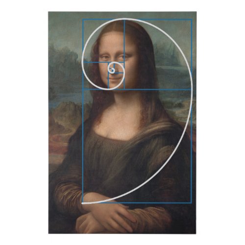 Mona Lisa Fibonacci Spiral Gold Ratio Faux Canvas Print