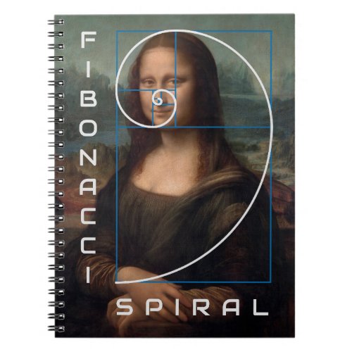 Mona Lisa Fibonacci Spiral Gold Ratio Notebook