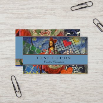 Mona Lisa Fun Whimsical Colorful  Business Card by antiqueart at Zazzle
