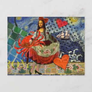 Mona Lisa Fun Whimsical Colorful  Postcard