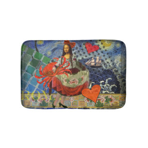 Mona Lisa Fun Zodiac Whimsical Bath Mat