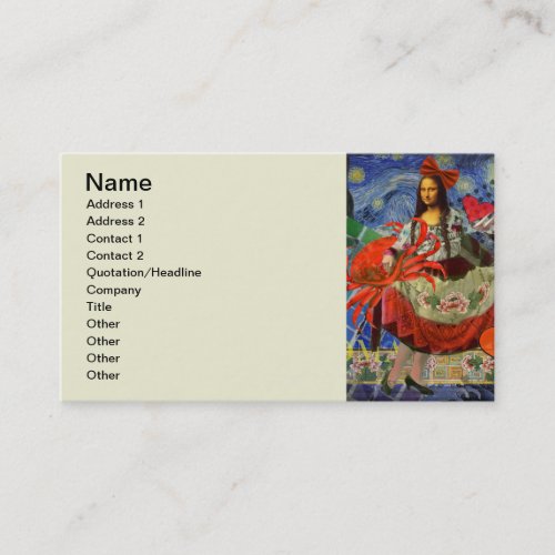 Mona Lisa Fun Zodiac Whimsical  Business Card