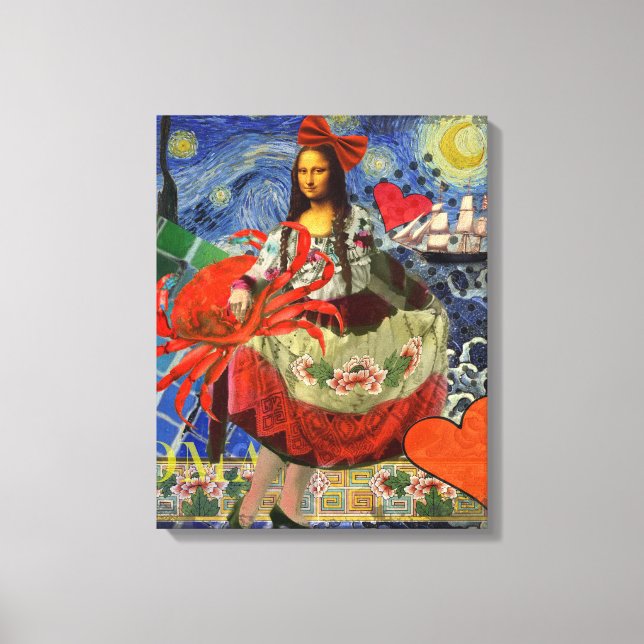 Mona Lisa Fun Zodiac Whimsical  Canvas Print (Front)