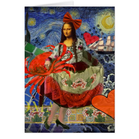 Mona Lisa Fun Zodiac Whimsical  Cards (Front)
