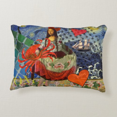 Mona Lisa Fun Zodiac Whimsical  Decorative Pillow
