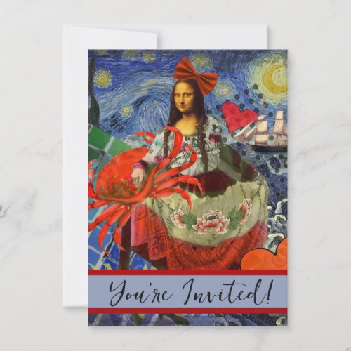 Mona Lisa Fun Zodiac Whimsical  Invitation