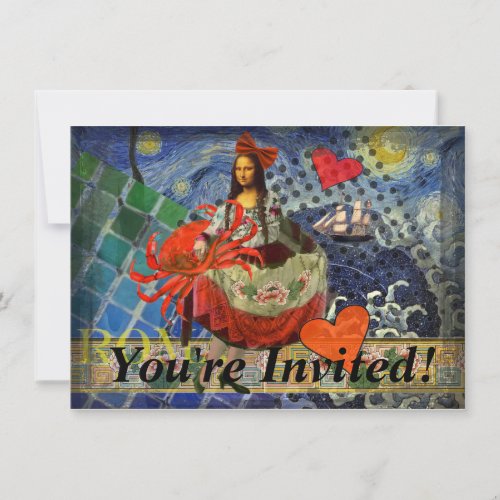 Mona Lisa Fun Zodiac Whimsical  Invitation