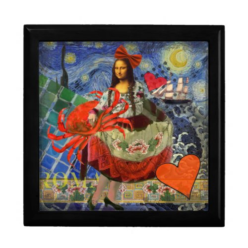 Mona Lisa Fun Zodiac Whimsical  Jewelry Box