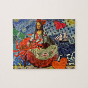 Mona Lisa Fun Zodiac Whimsical Jigsaw Puzzle