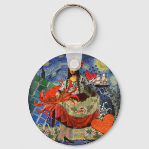 Mona Lisa Fun Zodiac Whimsical Keychain