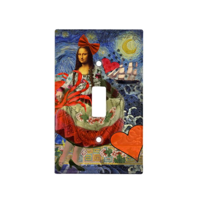 Mona Lisa Fun Zodiac Whimsical  Light Switch Cover (Front)