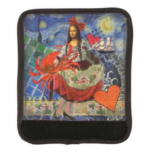 Mona Lisa Fun Zodiac Whimsical  Luggage Handle Wrap