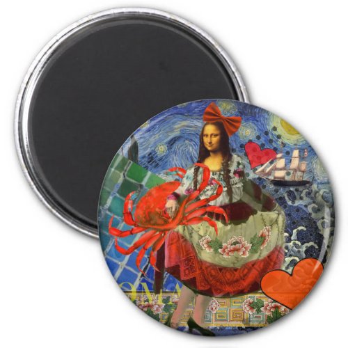 Mona Lisa Fun Zodiac Whimsical  Magnet