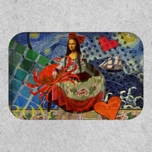 Mona Lisa Fun Zodiac Whimsical  Patch