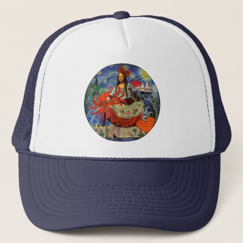 Mona Lisa Fun Zodiac Whimsical  Trucker Hat