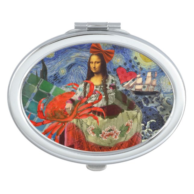 Mona Lisa Fun Zodiac Whimsical  Vanity Mirror (Front)