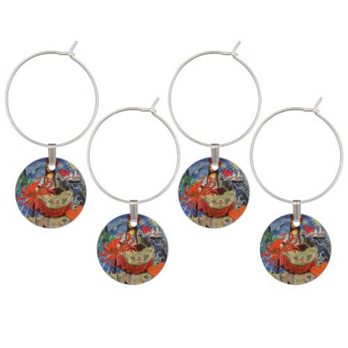 Mona Lisa Fun Zodiac Whimsical  Wine Glass Charm