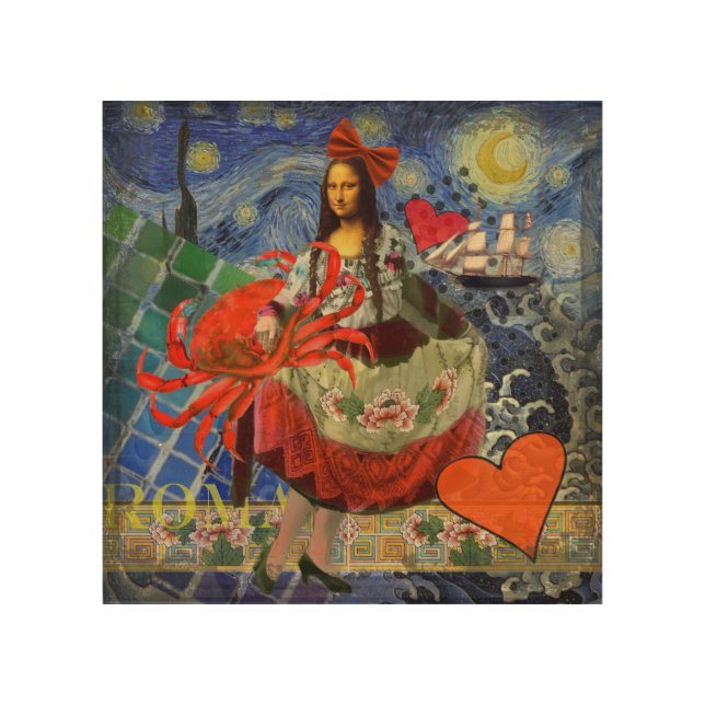 Mona Lisa Fun Zodiac Whimsical  Wood Wall Decor (Front)