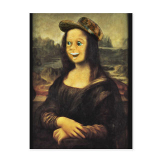 Mona Lisa Funny Face Postcard