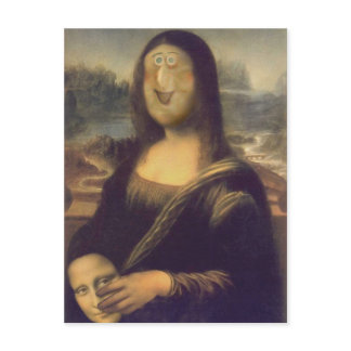 Mona Lisa Funny Face Postcard