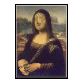 Mona Lisa Funny Face Poster