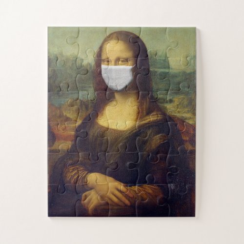 MONA LISA FUNNY MASK EASY JIGSAW PUZZLE