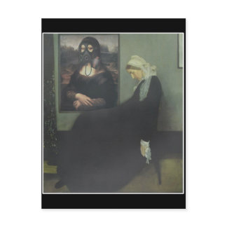 Mona Lisa Gassed Whistler's Mother Postcard