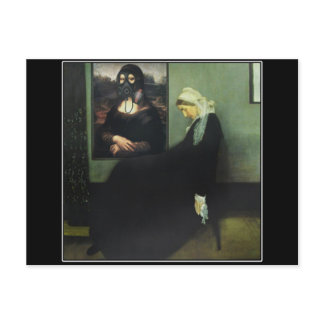 Mona Lisa Gassed Whistler's Mother Postcard