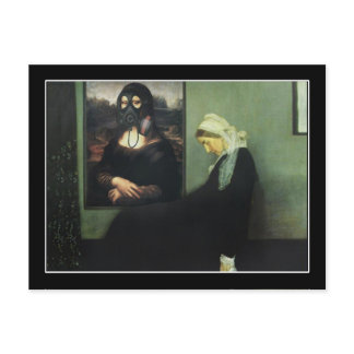 Mona Lisa Gassed Whistler's Mother Postcard