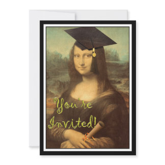 Mona Lisa Graduation Grad Cap Announcement