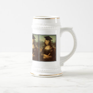 Mona Lisa Graduation Grad Cap Beer Stein