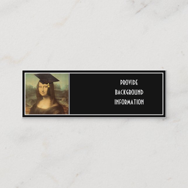 Mona Lisa Graduation Grad Cap Calling Card (Front)