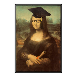 Mona Lisa Graduation Grad Cap Poster