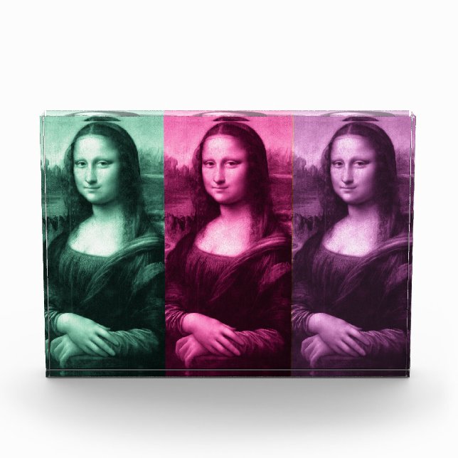 Mona Lisa Green Pink Purple Acrylic Award (Front)