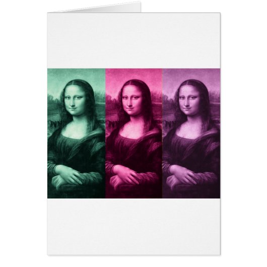 Mona Lisa Green Pink Purple Cards (Front)