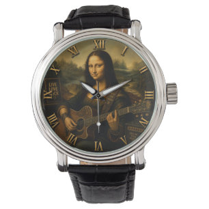 Mona Lisa Guitarist Funny Acoustic Guitar Watch