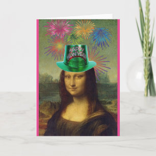 Mona Lisa, Happy New Year, Art Card