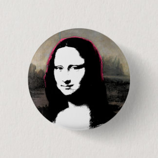 Mona Lisa Head Pinback Button